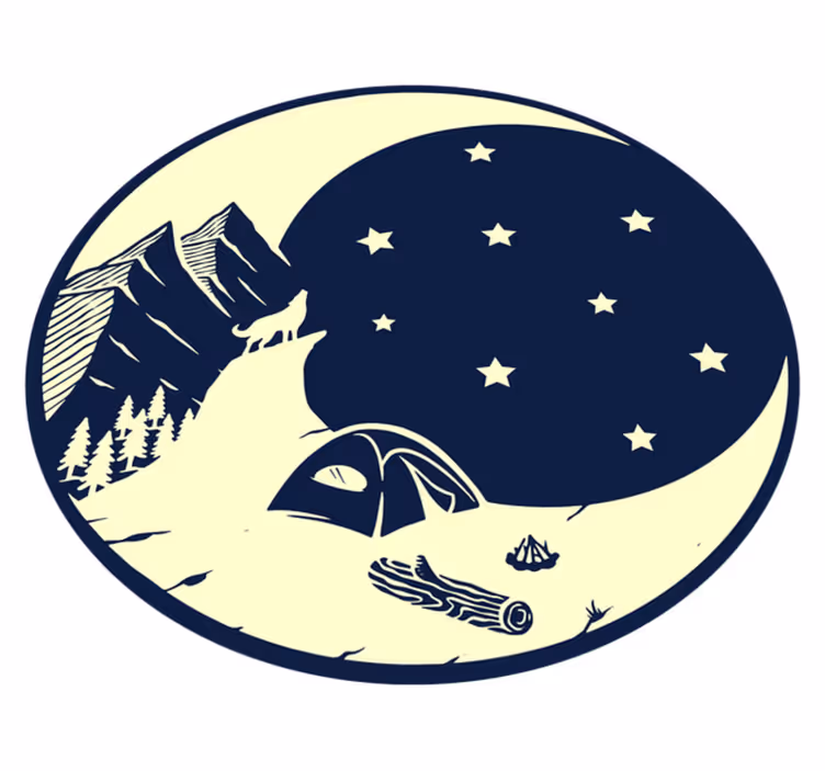 Vinyl Teppich Natur campingszene im mondlicht - TenStickers