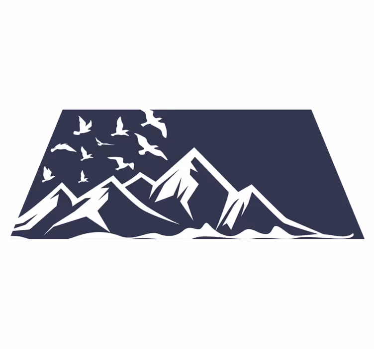 Vinyl Teppich Natur bergvögel silhouette - TenStickers