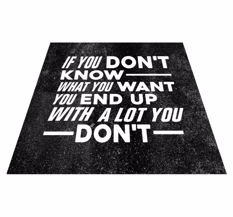 Vinyl Teppich Spruch wissen, was sie - TenStickers