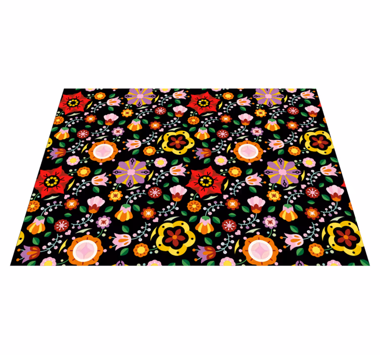 Vinyl Teppich Blumen helle botanische illustration - TenStickers