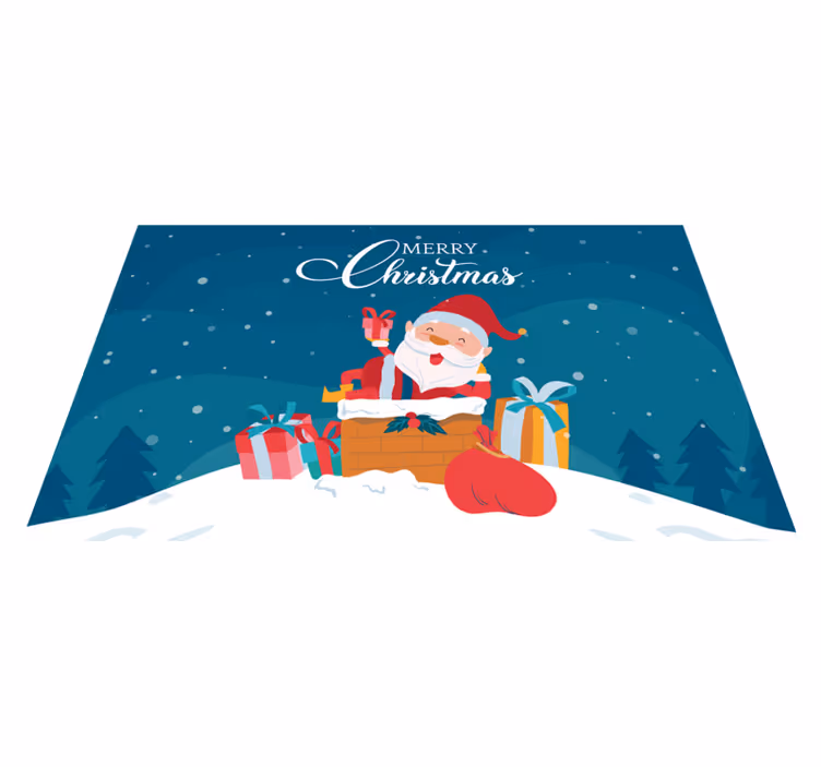 Vinyl Teppich Weihnachten fröhliche weihnachtsmannstimmung - TenStickers