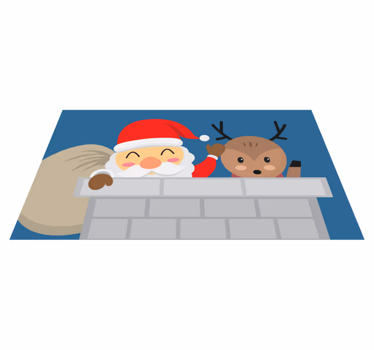 Vinyl Teppich Weihnachten fröhliche weihnachtsmannszene - TenStickers