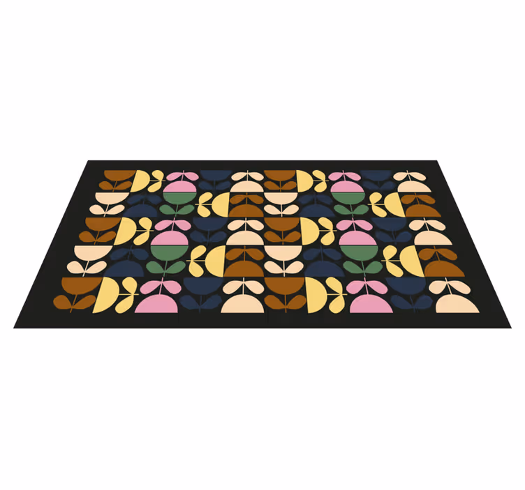 Vinyl Teppich Fliesenoptik lebendige blattmotive - TenStickers