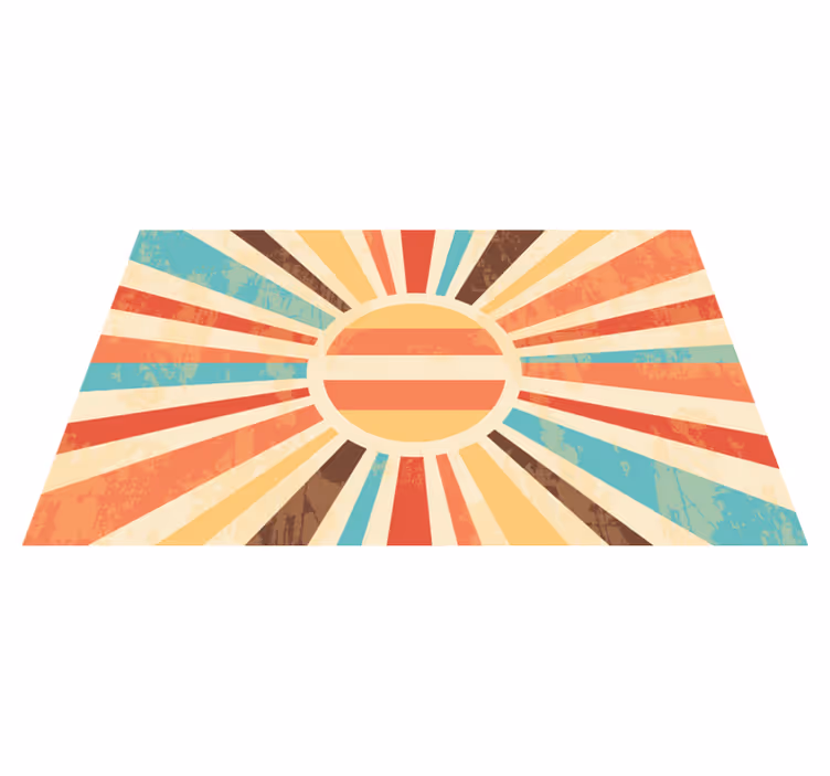 Vinyl teppich vintage sonnenaufgang farbexplosion - TenStickers