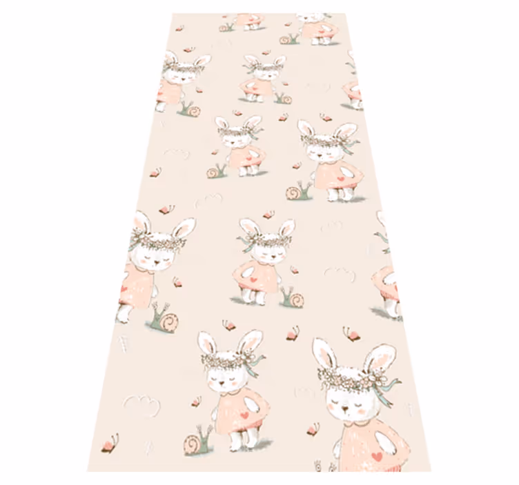 Vinyl teppich baby mit niedlichen hasenmotiven - TenStickers