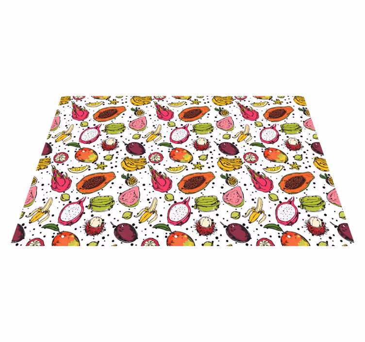 Vinyl Teppich Blumen tropisches fruchtmuster - TenStickers