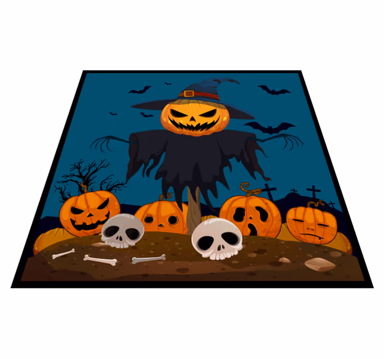 Vinyl Teppich Halloween eindringliche kürbisszene - TenStickers