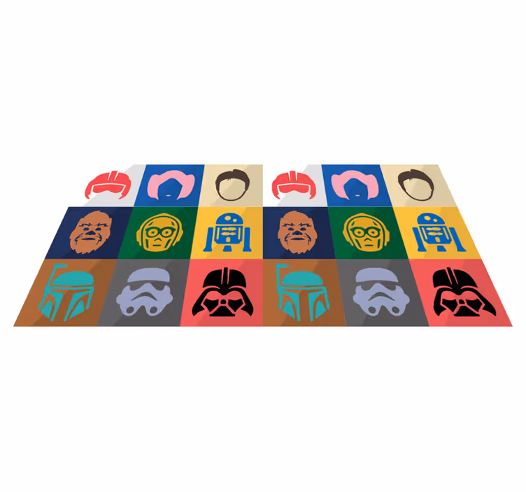 Vinyl Teppich Jugendzimmer gesichter von filmfiguren - TenStickers