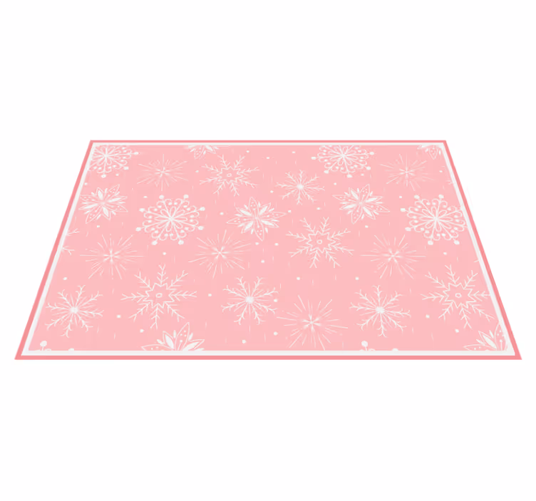 Vinyl Teppich Weihnachten rosa schneeflockenmotiv - TenStickers