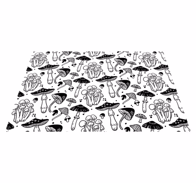 Vinyl teppich natur mit pilzmuster - TenStickers