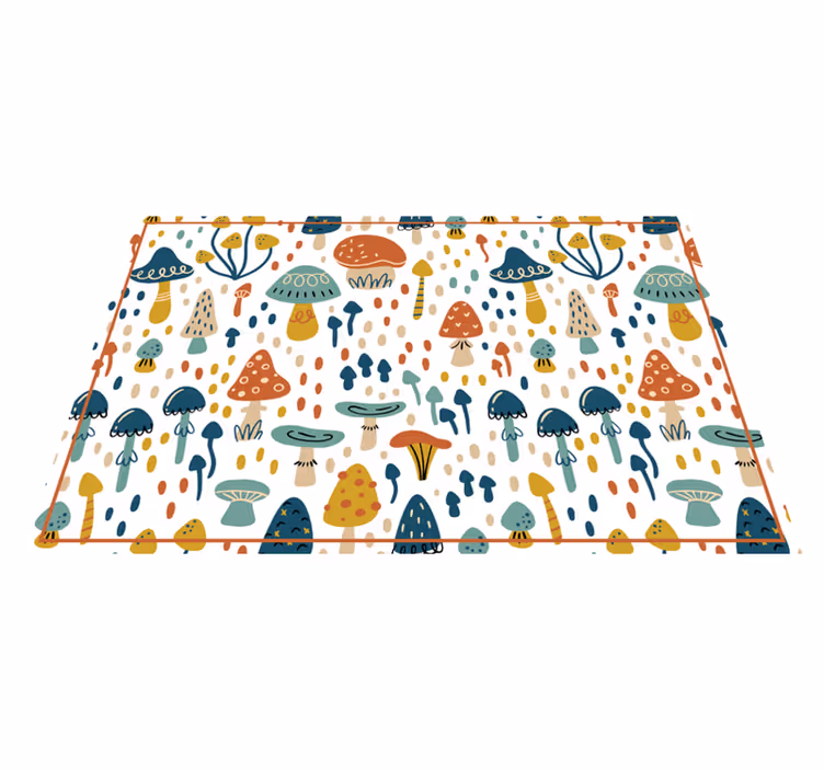 Vinyl Teppich Kinderzimmer buntes pilzthema - TenStickers