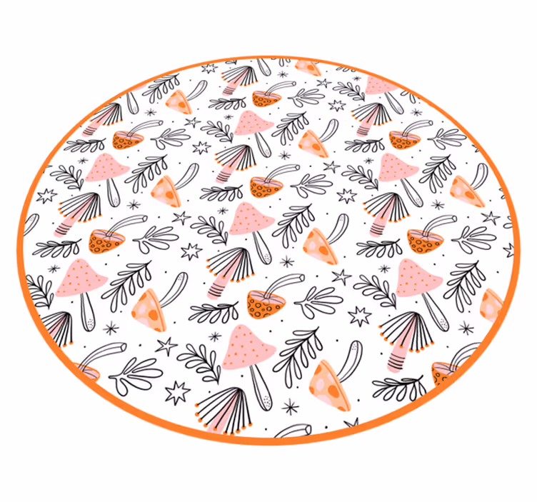 Vinyl Teppich Blumen nordisches pilzmotiv - TenStickers