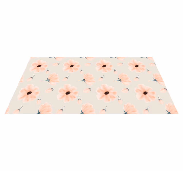 Vinyl Teppich Blumen sanftes motiv - TenStickers