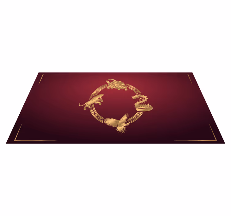 Vinyl Teppich ethnisch goldener tierkreis - TenStickers