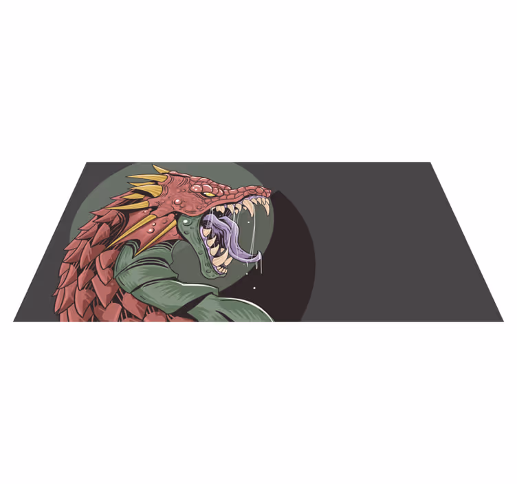 Vinyl Teppich Jugendzimmer drachenkopfillustration - TenStickers