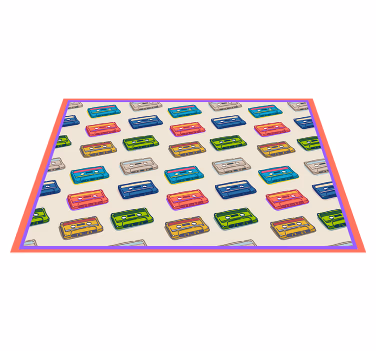 Vinyl Teppich Vintage bunte kassetten - TenStickers