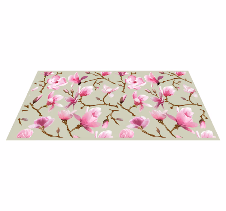 Vinyl Teppich Blumen rosa magnolie - TenStickers