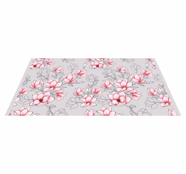 Vinyl teppich blumen im rosa blütenmuster - TenStickers