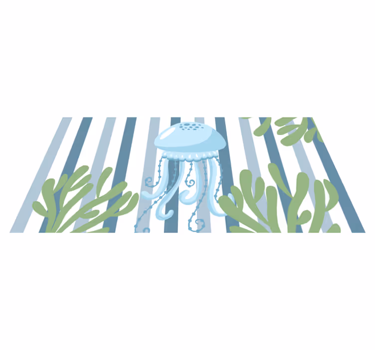 Vinyl Teppich Bad blaue Qualle - TenStickers