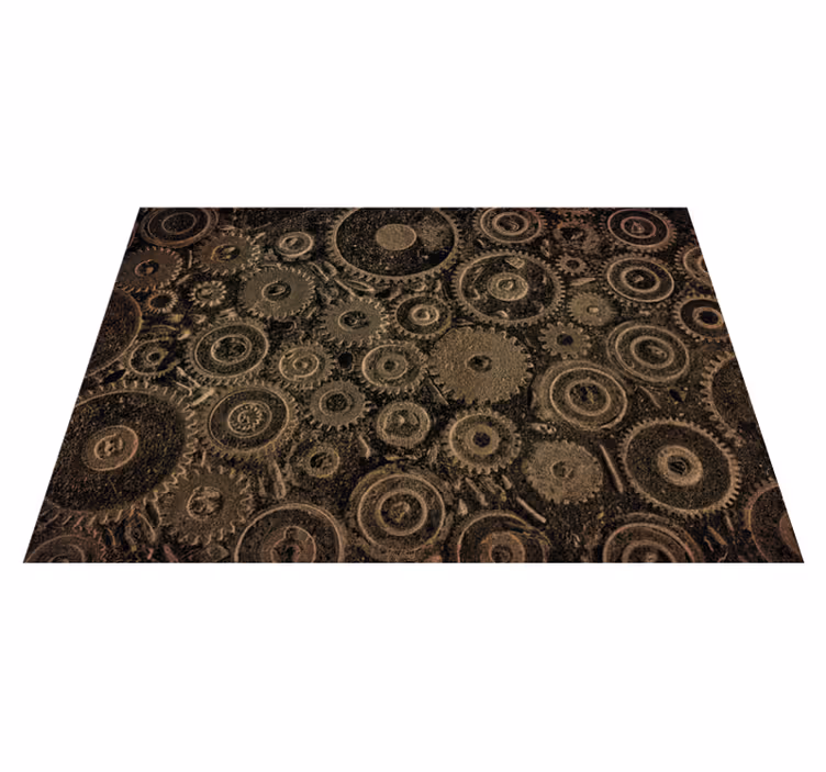 Vinyl Teppich Struktur Industrielle Getriebemuster - TenStickers