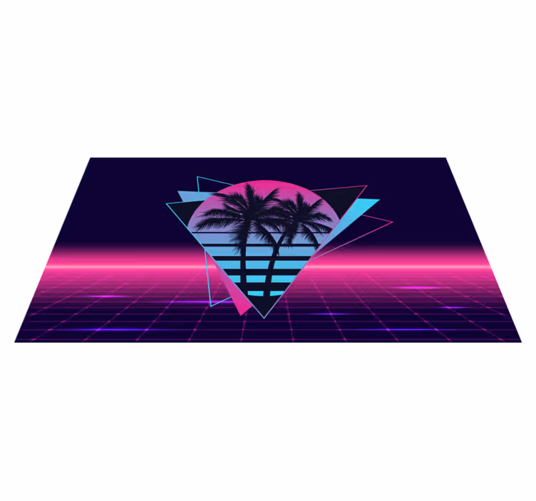 Vinyl Teppich Vintage retro-neonpalmen - TenStickers