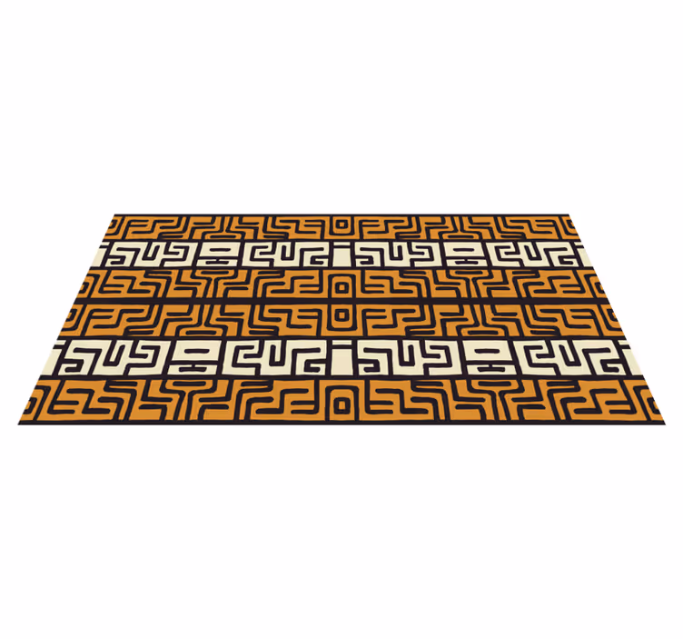 Vinyl Teppich gestreift geometrisches Labyrinthmuster - TenStickers