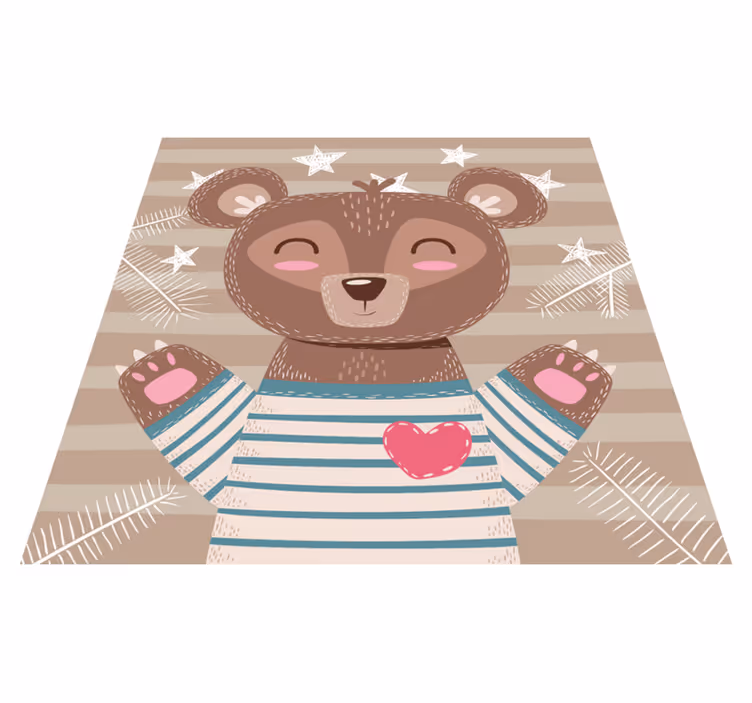 Vinyl Teppich Baby entzückende Bärenillustration - TenStickers