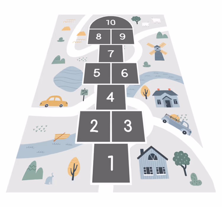 Vinyl Teppich Spiele verspieltes Himmel und Hölle Design - TenStickers
