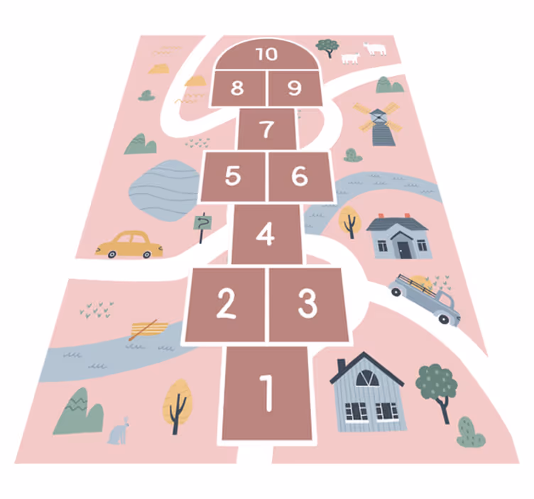 Vinylteppich Baby Hopscotch rosa straße - TenStickers
