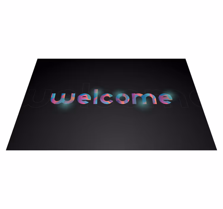 Vinyl Teppich Eingang bunter begrüßungstext - TenStickers