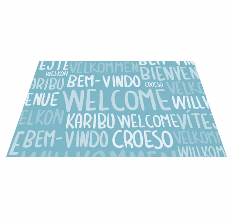Vinyl Teppich Spruch mehrsprachiger begrüßungstext - TenStickers