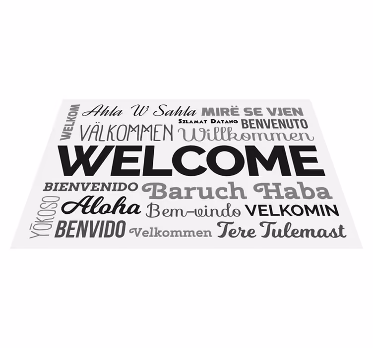 Vinyl Teppich Eingang mehrsprachiges willkommensdesign - TenStickers