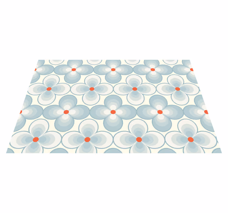 Vinyl Teppich Fliesenoptik geometrisches Blütenmuster - TenStickers