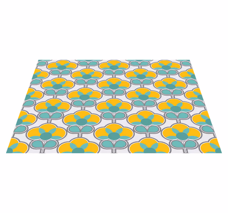 Vinyl Teppich geometrisch Blumenmuster - TenStickers