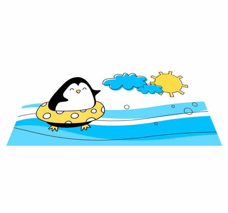 Vinyl Teppich Kinder verspielte Pinguinillustration - TenStickers
