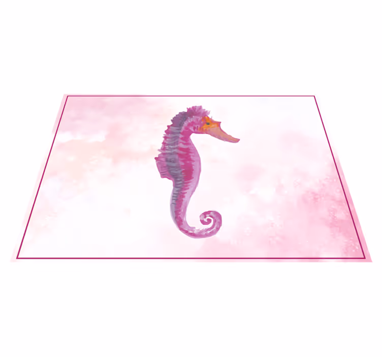 Vinyl Teppich Tiere rosa Seepferdchen - TenStickers