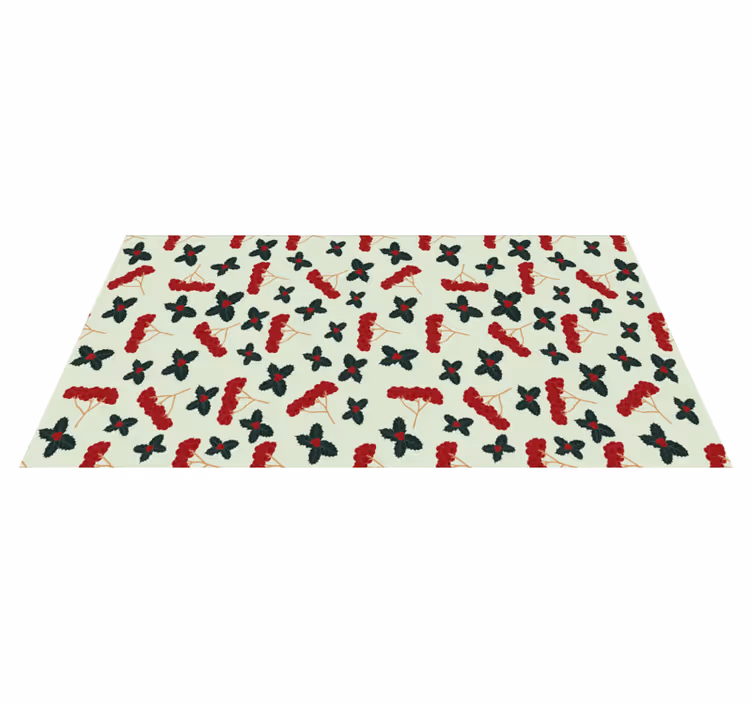 Vinyl Teppich Blumen Beerenblattmuster - TenStickers