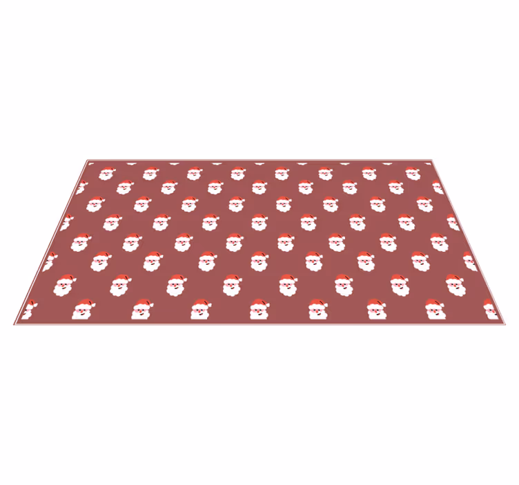 Vinyl Teppich Weihnachten Weihnachtsmann-Muster - TenStickers