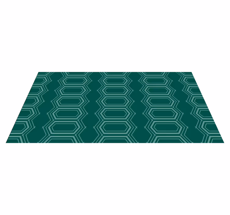 Vinyl Teppich geometrisch smaragdgrünes Muster - TenStickers