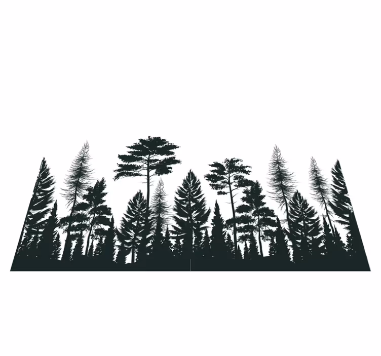 Vinyl Teppich Natur Wald Silhouette - TenStickers