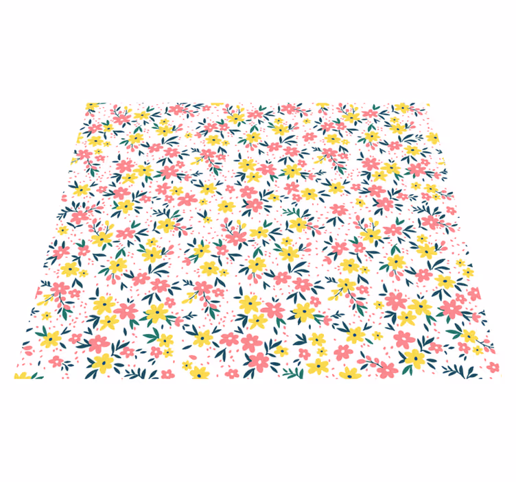 Vinylteppich Blumen Blumendruck 'ifuru' weiß - TenStickers
