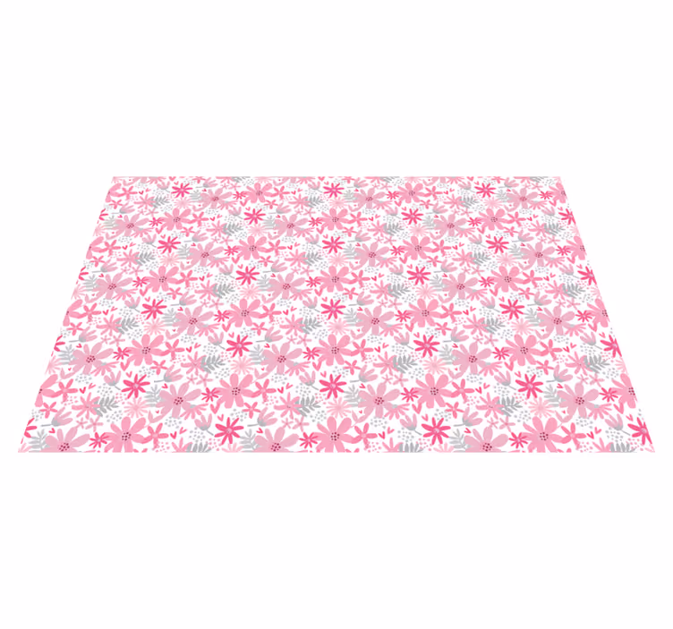 Vinyl Teppich Blumen rosa Blütenmuster - TenStickers