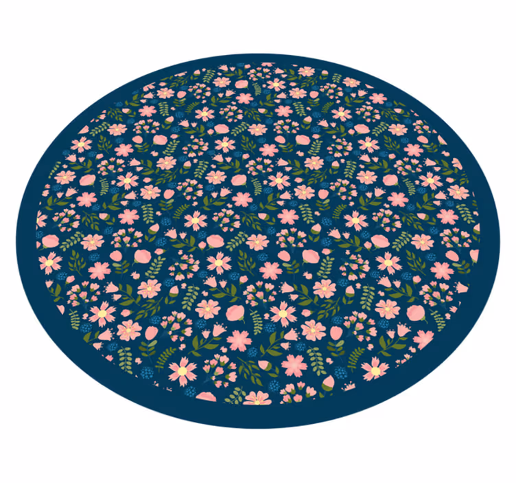 Vinyl Teppich Blumen florales kreisförmiges Muster - TenStickers