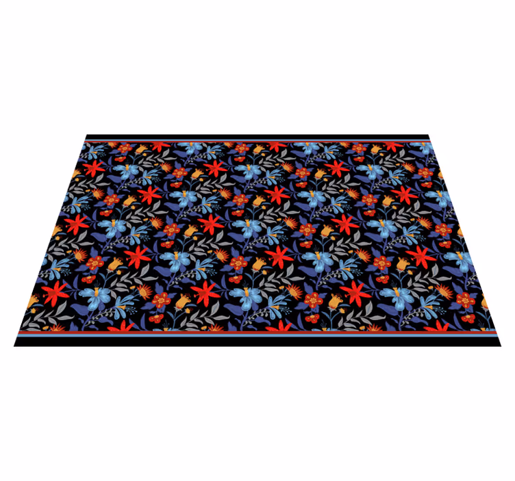 Vinyl Teppich Blumen Nachtblüten Design - TenStickers