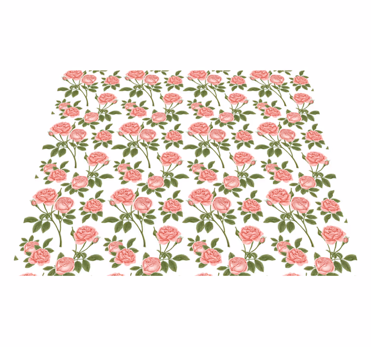 Vinyl Teppich Blumen klassisches Rosenmuster - TenStickers