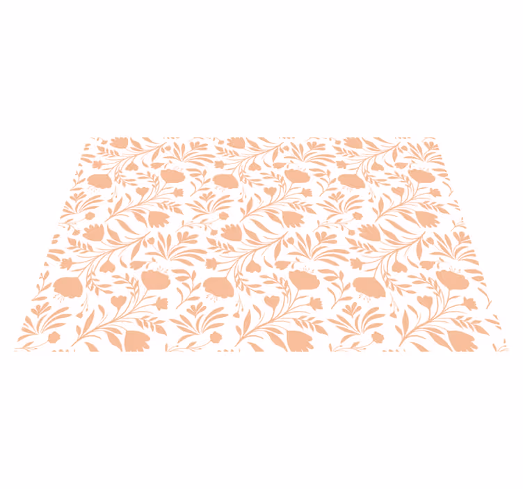 Vinyl Teppich Blumen orangenes Blumenmuster - TenStickers