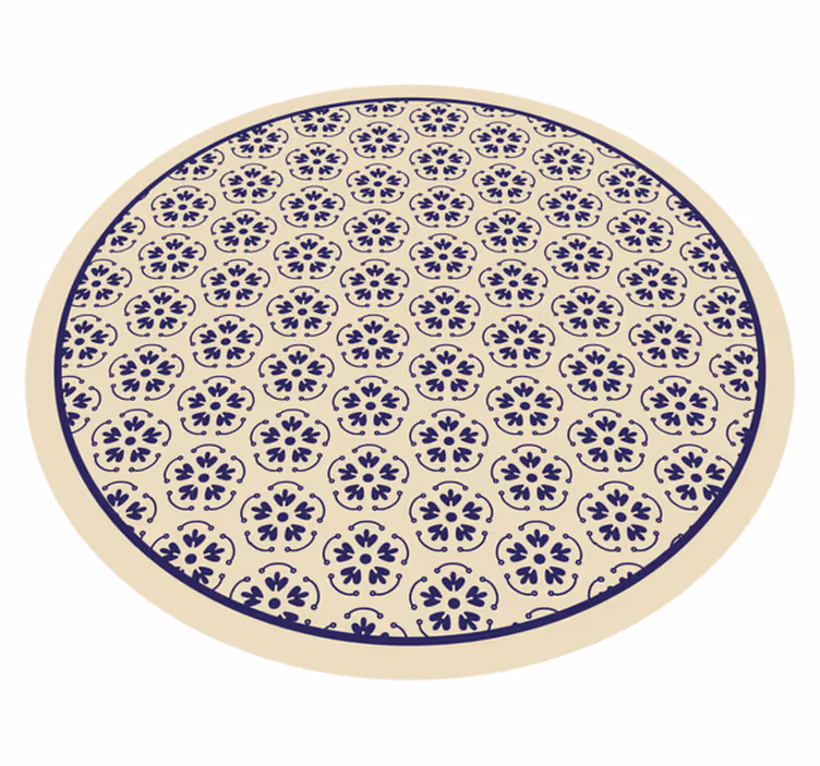Vinyl Teppich Blumen kreisförmiges Blumenmuster - TenStickers
