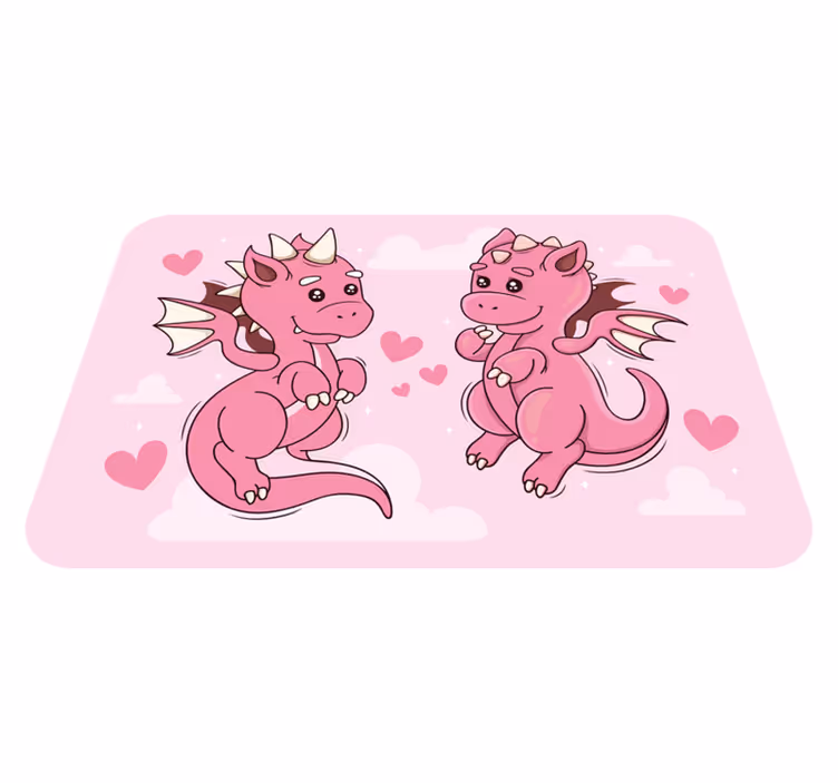 Vinyl Teppich Kinder verspieltes Drachenduo - TenStickers