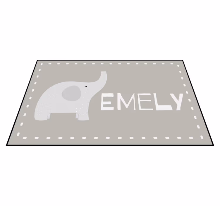 Vinyl Teppich mit Namen kleiner Elefant - TenStickers