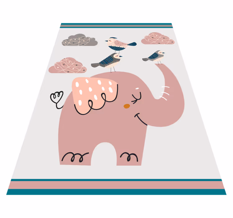 Vinyl Teppich Kinder glücklicher Elefant - TenStickers